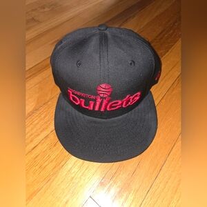 Vintage Washington Bullets New Era Black and Red Cap